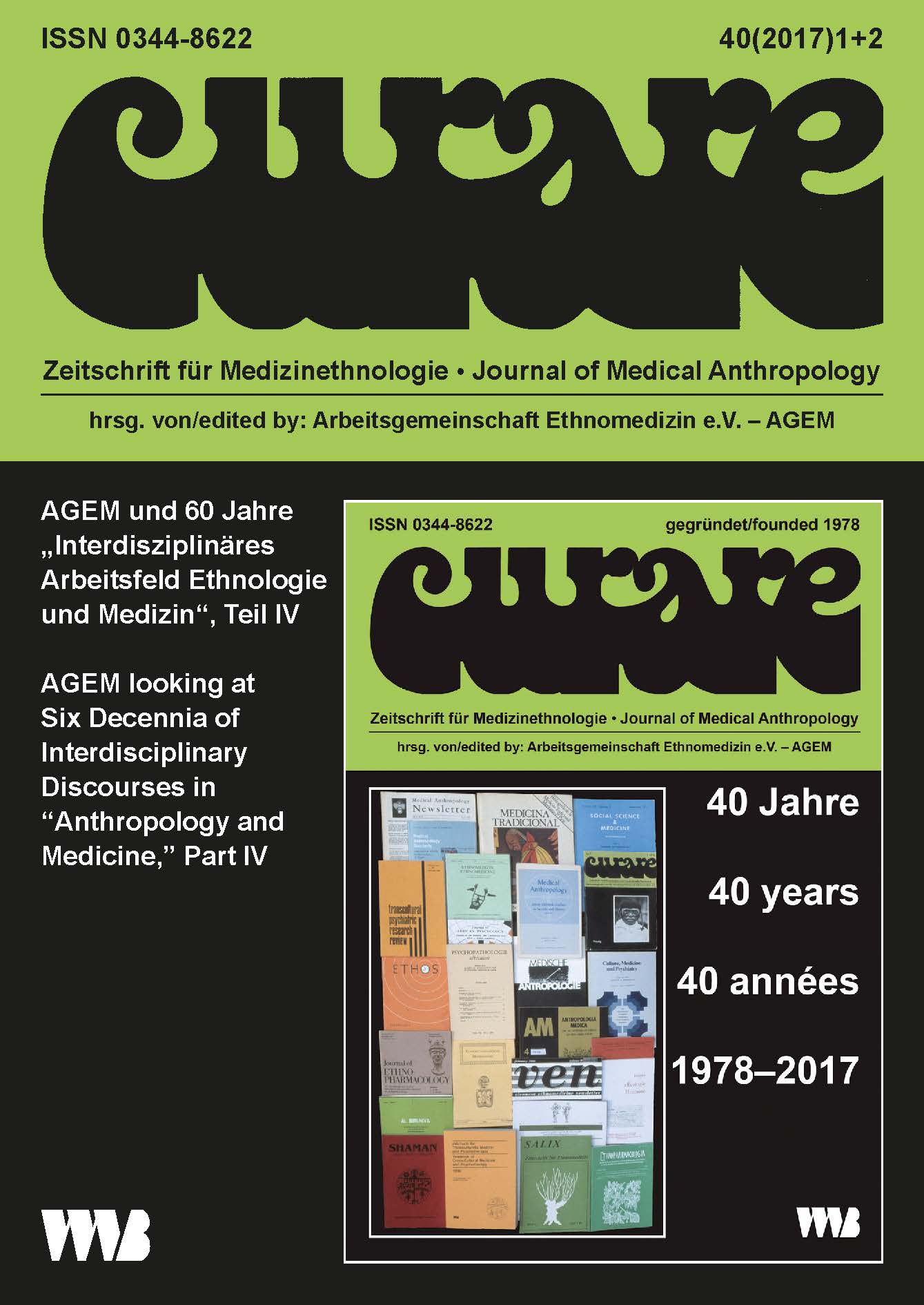 Cover-Vorderseite: Die Zeitschrift Curare im 40. Jahr / Cover front: The journal Curare 1978–2017